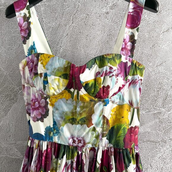 DOLCE & GABBANA Night Flower Print Bustier Dress - Picture 4 of 11